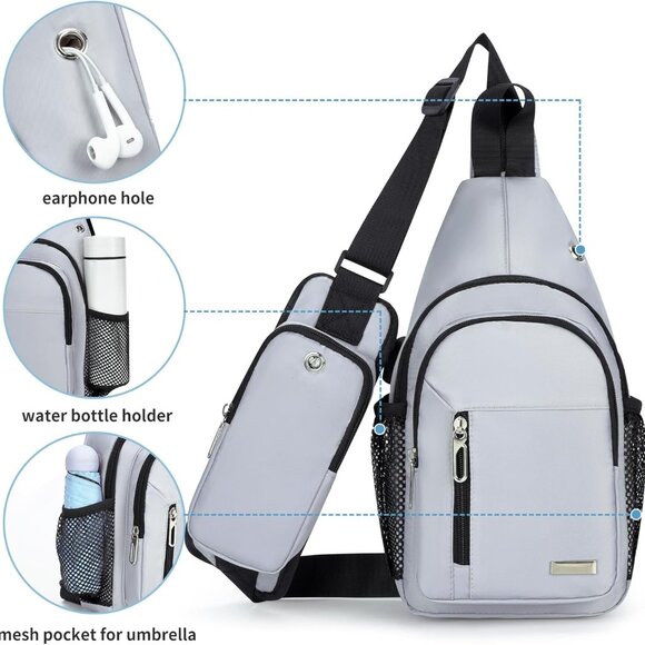 Adjustable Lightweight Sling Backpack - Stylish Waterproof Chest Bag for All - Picture 4 of 8